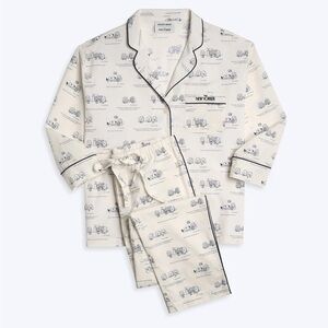 Sleepy Jones x The New Yorker – The Marina Pajama Set in Dozin' Bagels Cream
